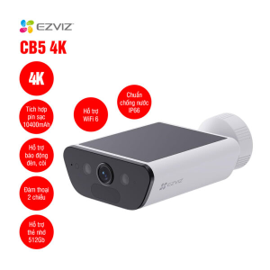 Camera Ezviz CB5 8MP 4K - Pin năng lượng mặt trời
